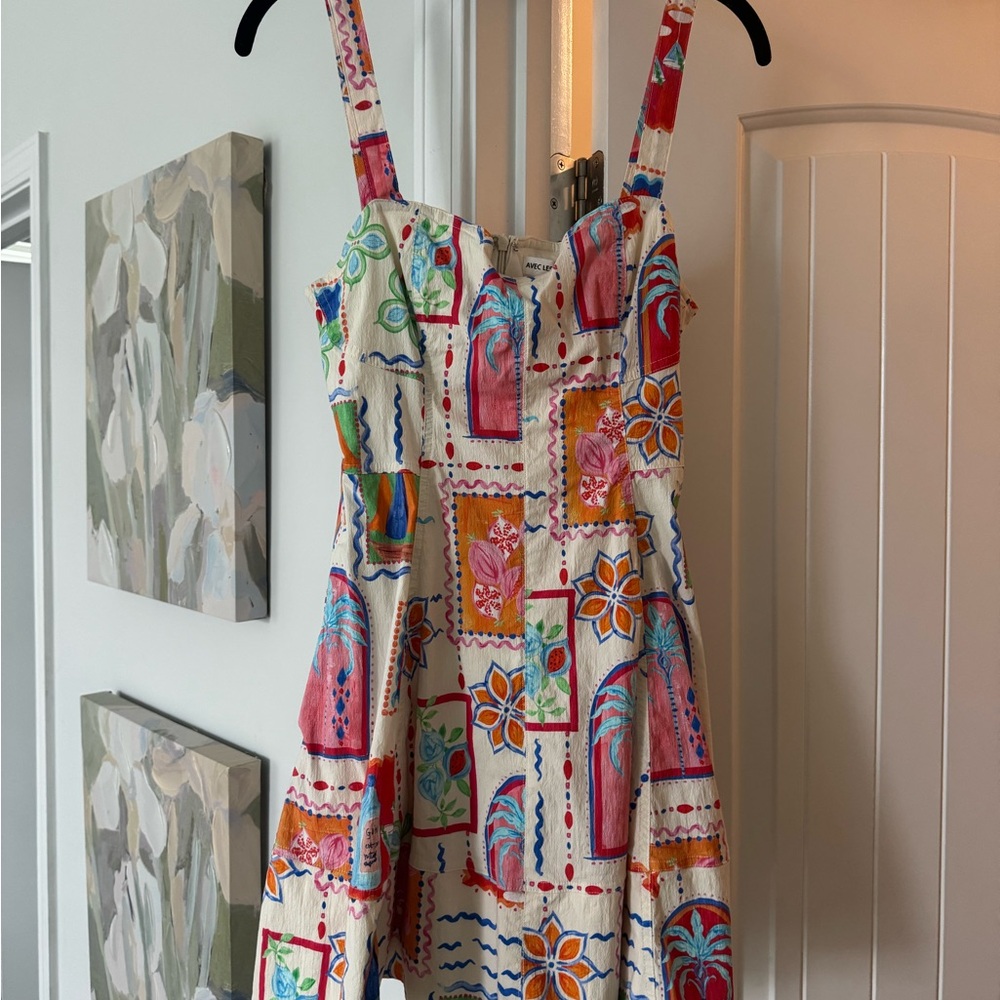 Avec Les Filles Multicolor Patchwork Print Dress